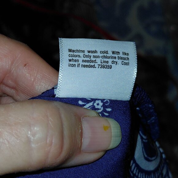 ana blue and white tunic blouse medallion print 3X - Picture 7 of 11